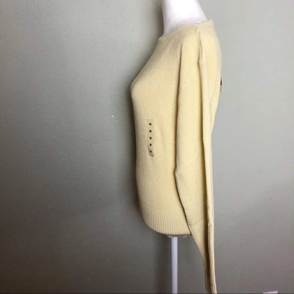 Uniqlo High Twisted Cotton Boat Neck Knit Sweater in 40 Cream Size Medium - Picture 5 of 11